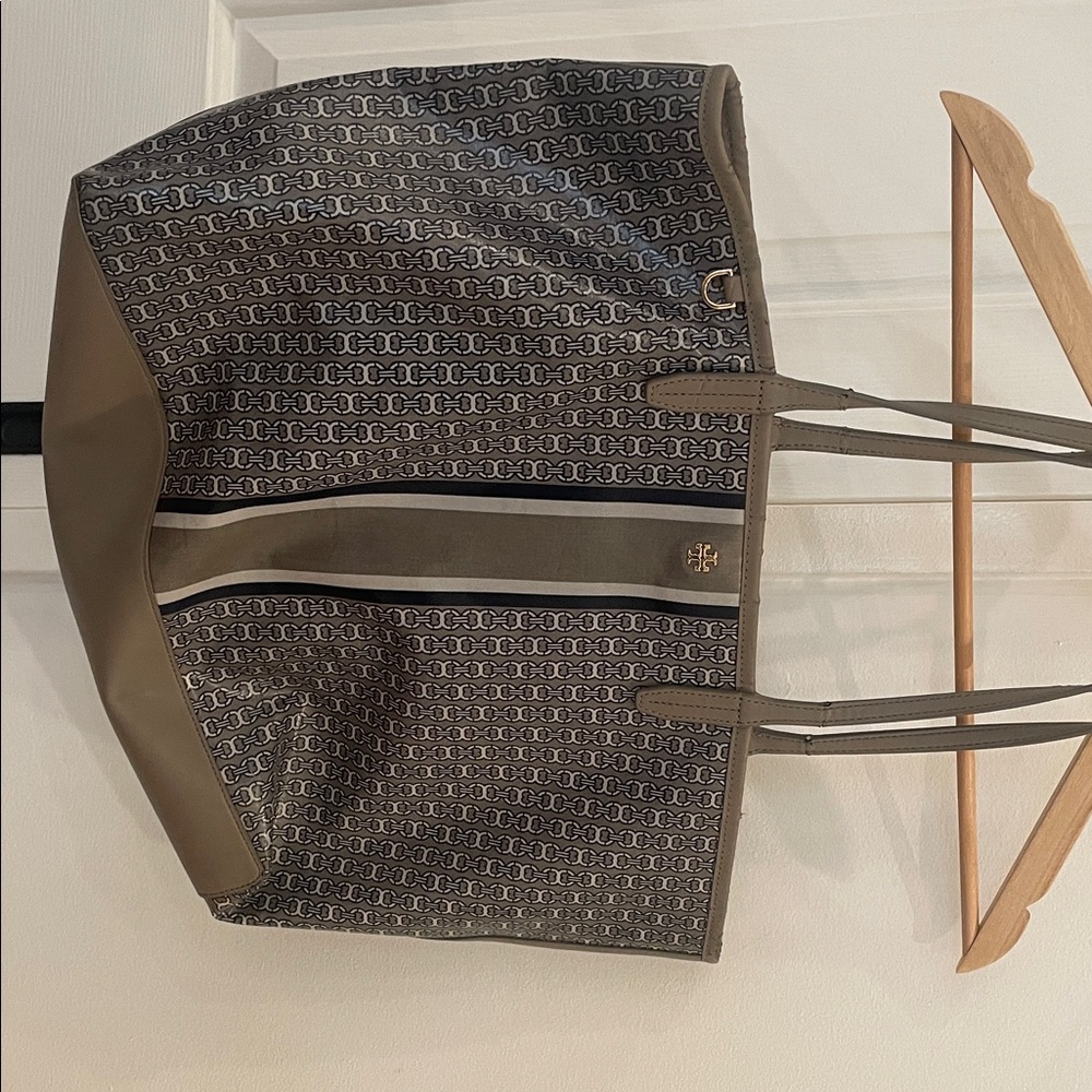 Tory Burch Gray and Brown Tote Bag